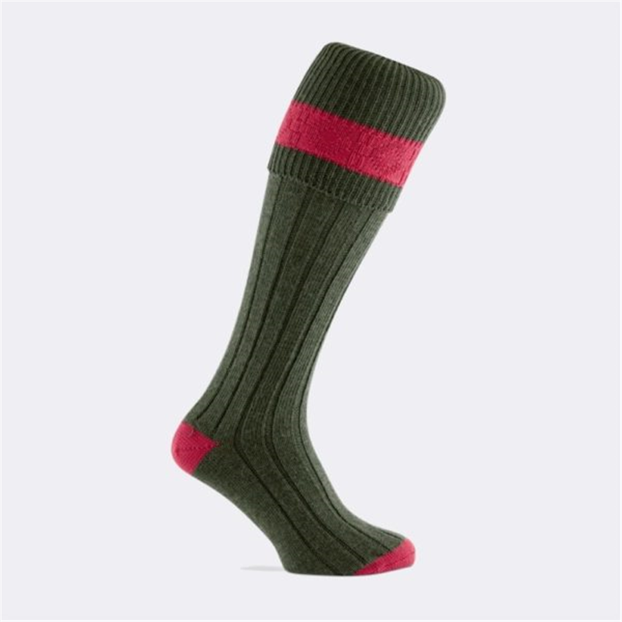 PENNINE Byron sock, Olive - Ruby