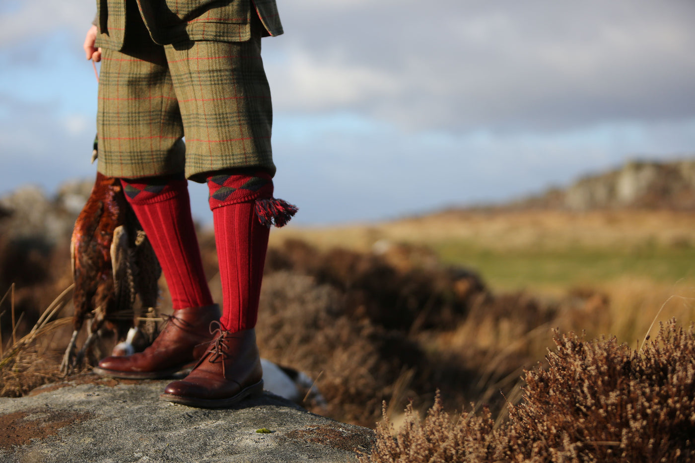 Pennine Grand sock, deep red