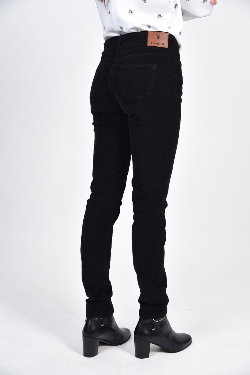 Hartwell ROSIE Luxury Stretch Needlecord Jeans, Manchesterjeans, Black
