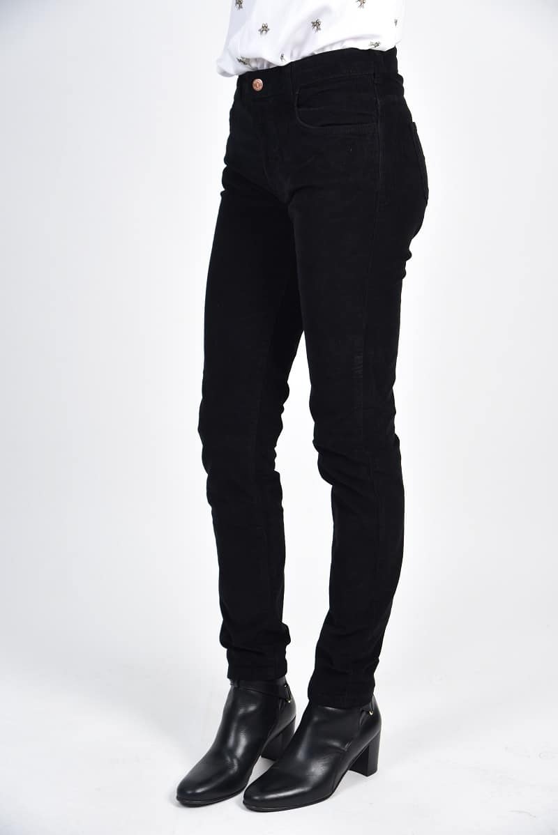 Hartwell ROSIE Luxury Stretch Needlecord Jeans, Black