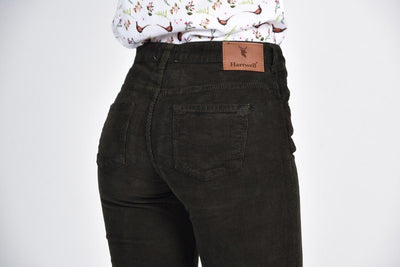 Hartwell ROSIE Luxury Stretch Needlecord Jeans, Olive