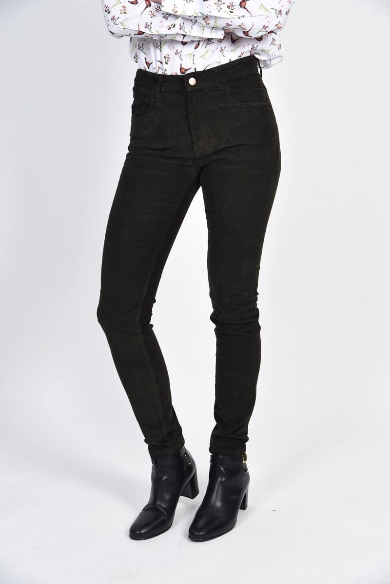 Hartwell ROSIE Luxury Stretch Needlecord Jeans, Olive