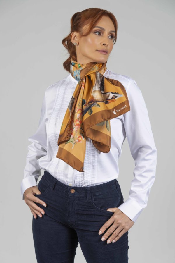 Hartwell SABRINA, Italian silk scarf Brown rust