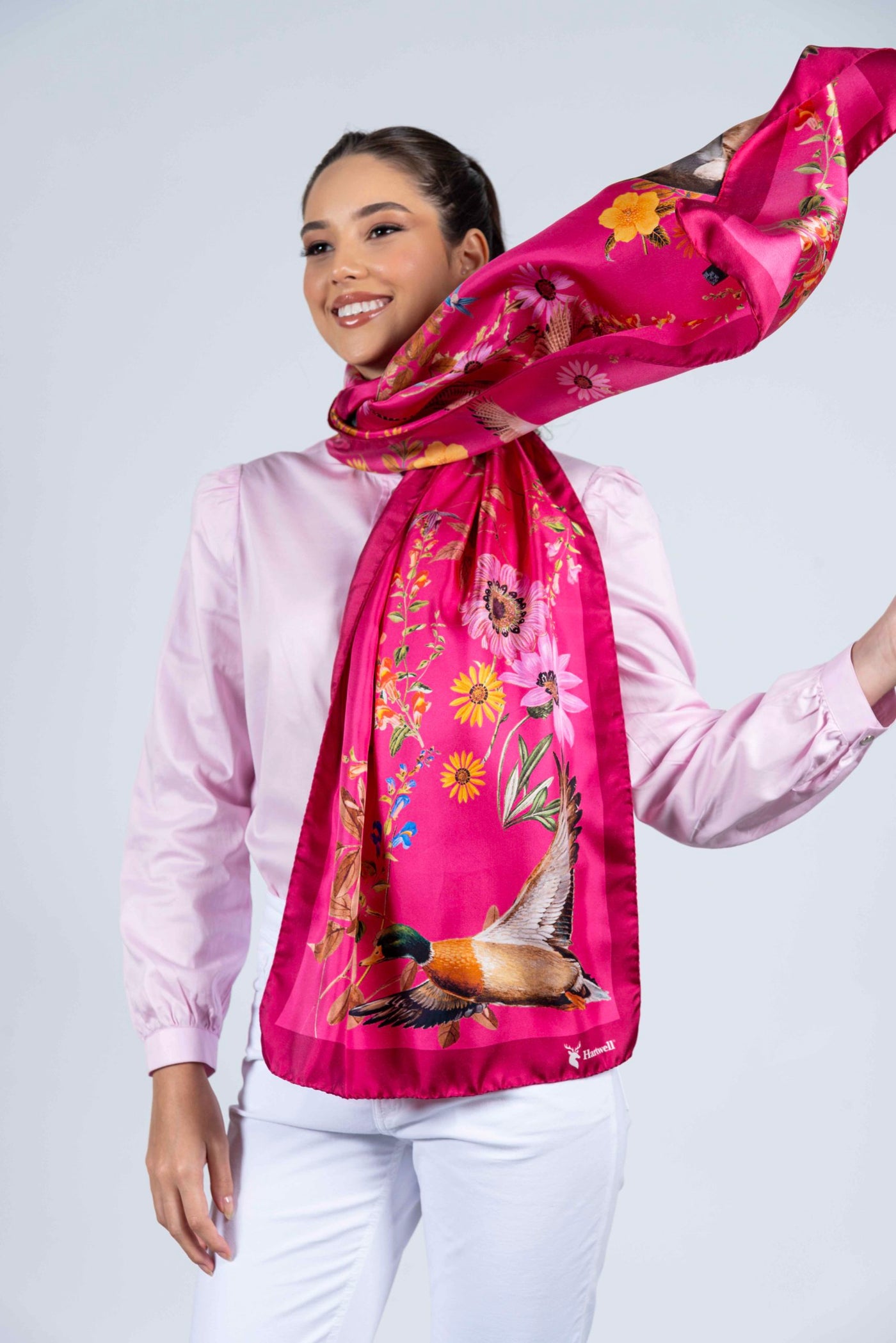 Hartwell SABRINA, Italian silk scarf Pink