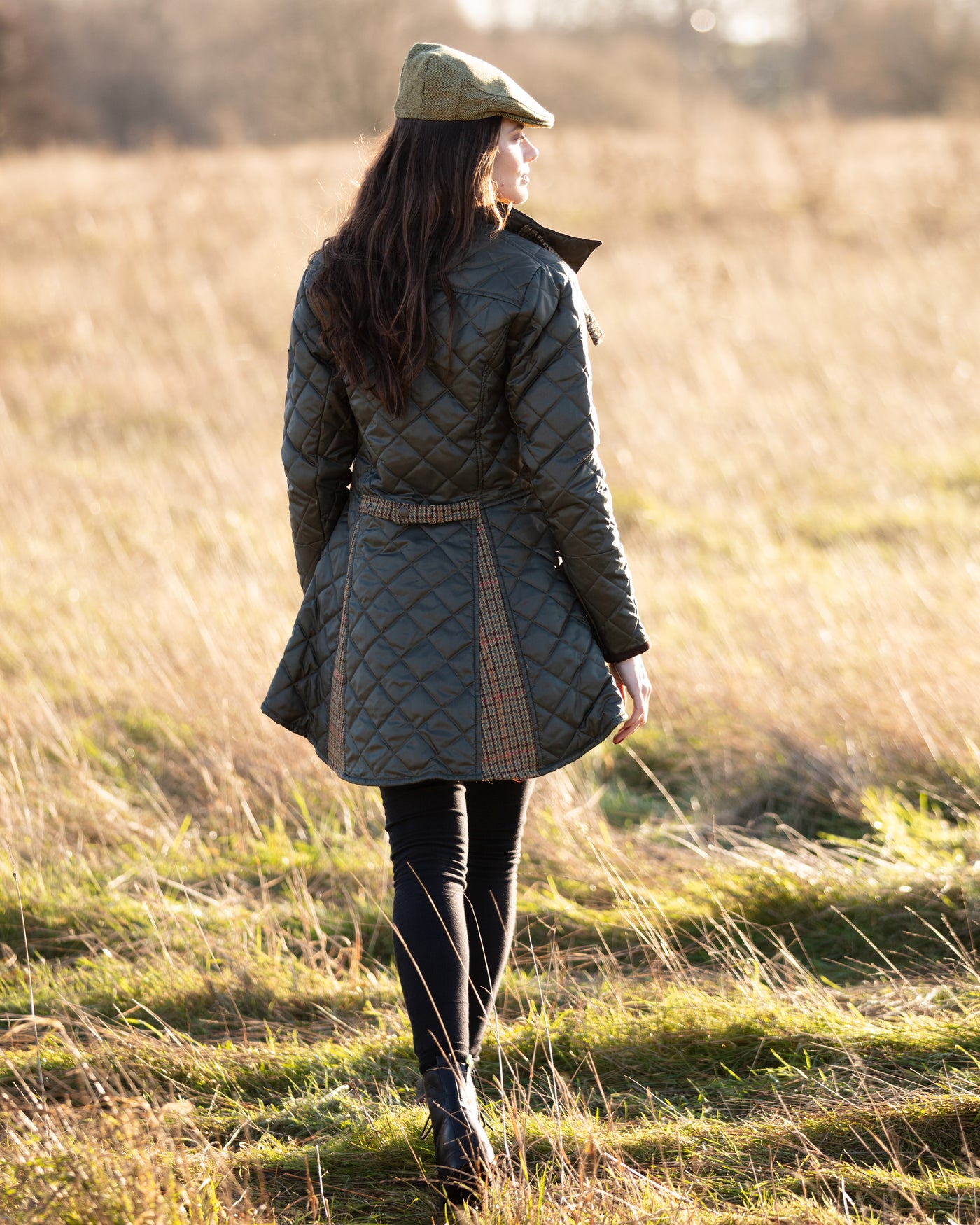 Oxford Blue Roxy Quilted Jacket, W15, dark olive