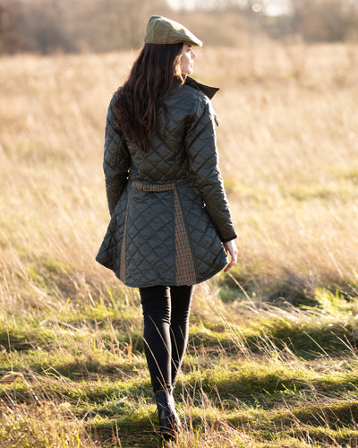 Oxford Blue Roxy Quilted Jacket, W15, dark olive