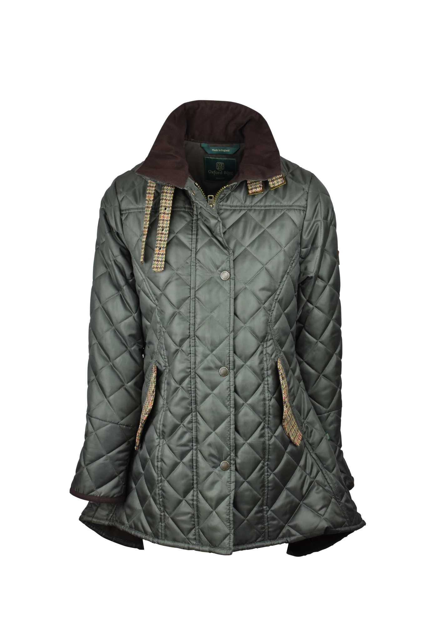 Oxford Blue Roxy Quilted Jacket, W15, dark olive