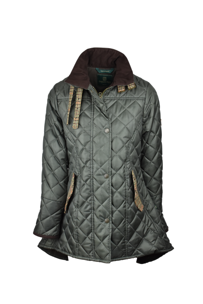 Oxford Blue Roxy Quilted Jacket, W15, dark olive