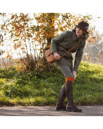 HOUSE OF CHEVIOT Lady Rannoch + garters, Burnt Orange