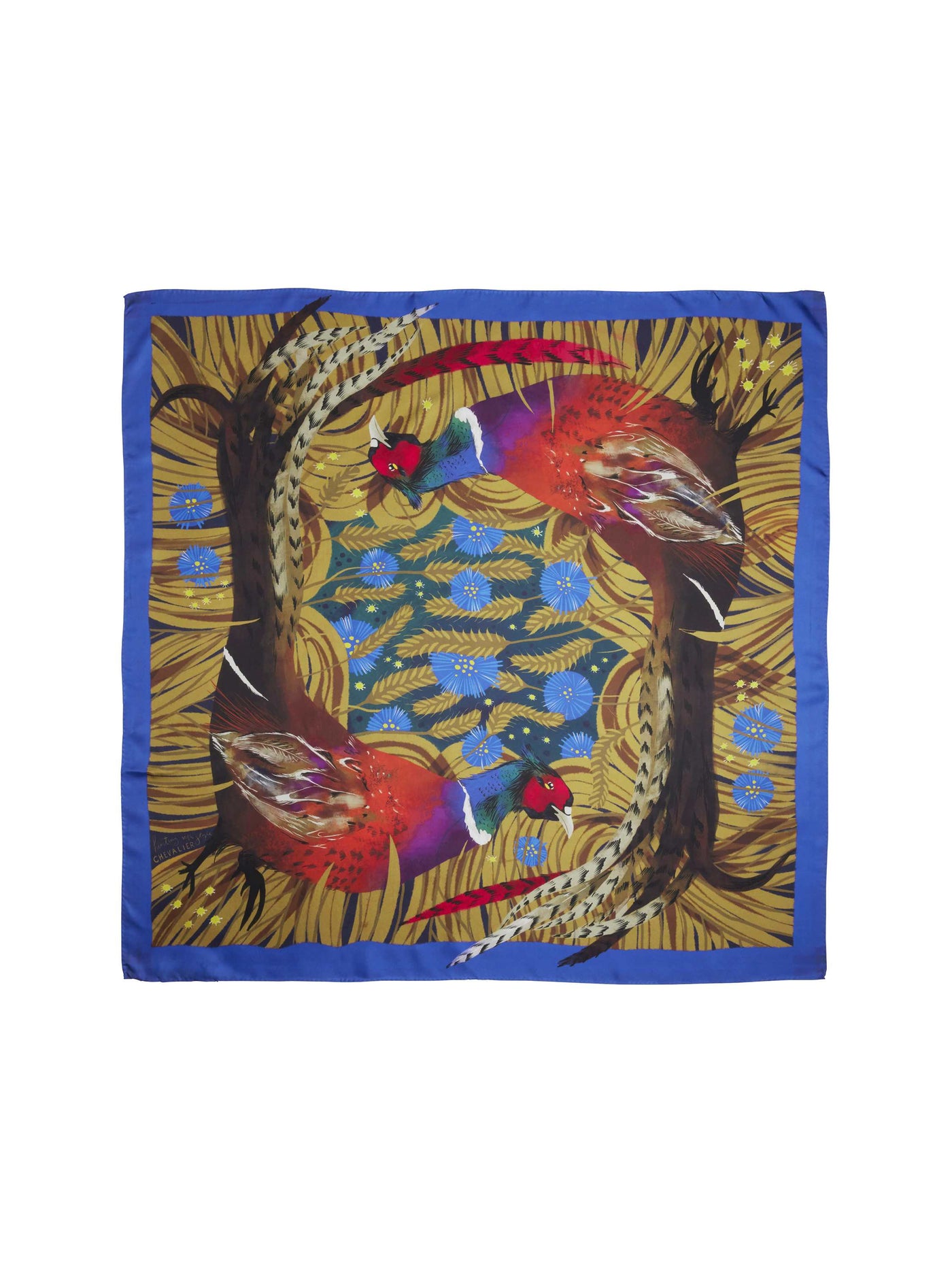 Chevalier Downes Silk Scarf Magical Pheasant, One Size