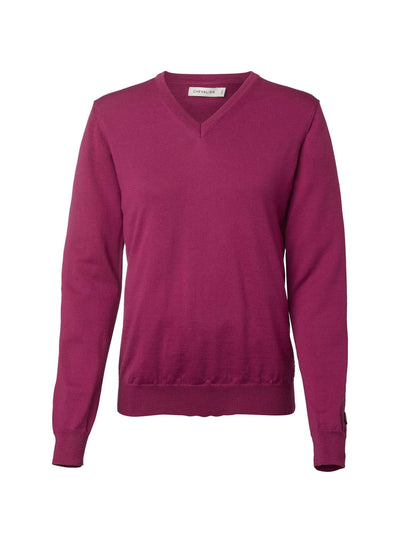 Chevalier BLAISE V-NECK MERINO PULLOVER, cherry