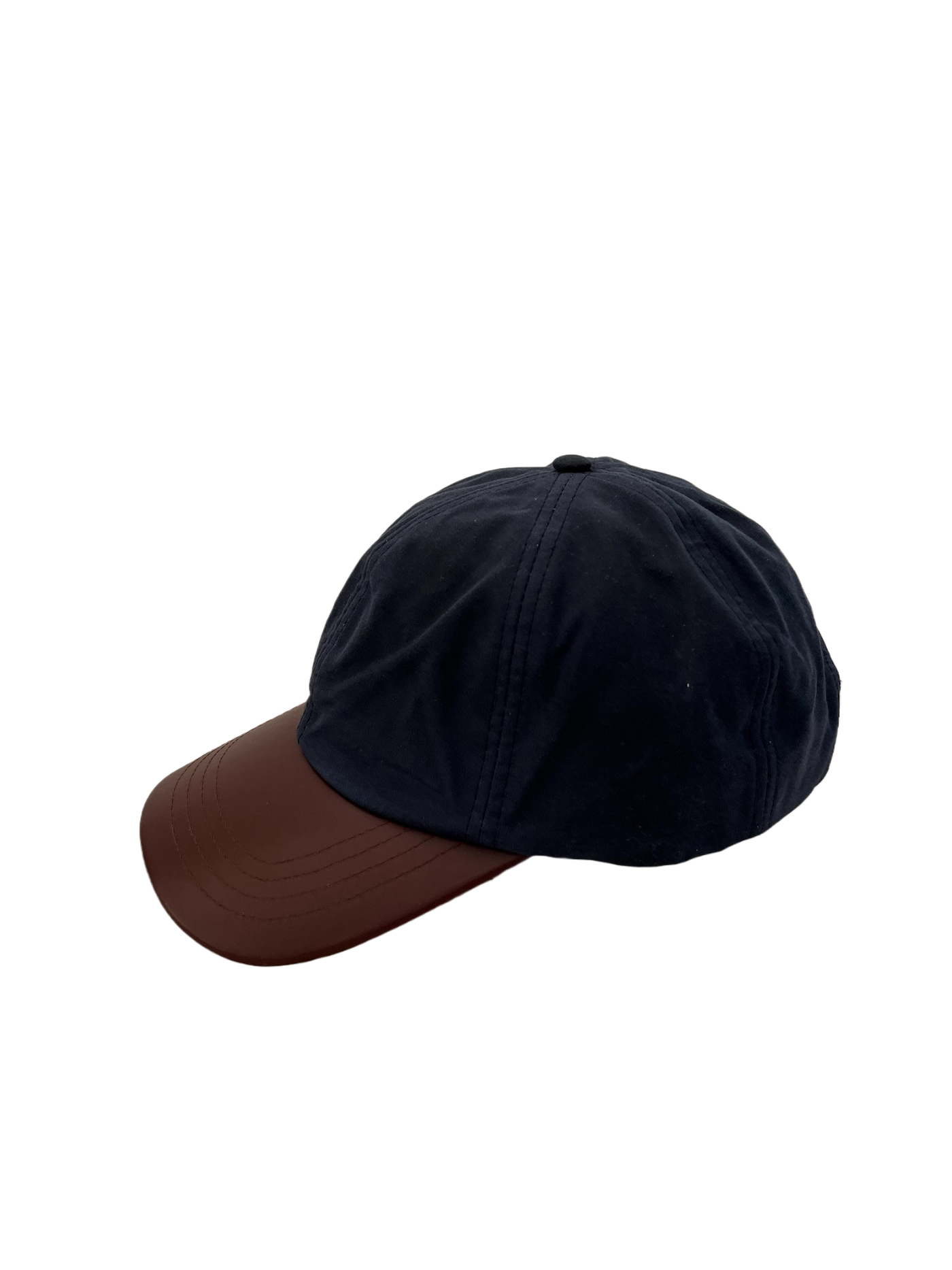 Oxford Blue Wax/Leather Baseball Cap, Navy (Unisex)