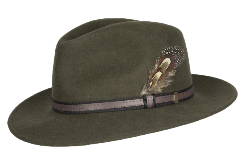 Oxford blue Felt hat, Khaki (unisex)