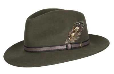 Oxford blue Felt hat, Khaki (unisex)