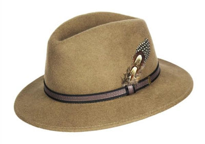 Oxford blue Felt hat, Camel (unisex)